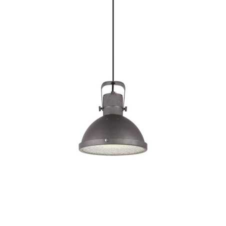 Simple pendant light GOUERS made of iron with E27 LED in rustic gray color.