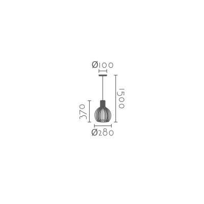 Simple pendant light MANNE iron E27 LED in black color