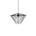 Simple pendant light ORCUN in black metal with E27 LED bulb