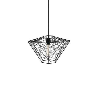Simple pendant light ORCUN in black metal with E27 LED bulb