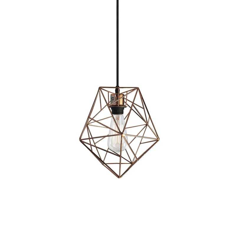 Simple pendant CAUBERT metal E27 LED in shiny copper color