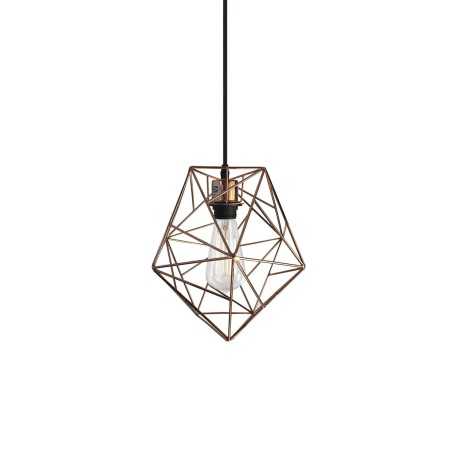 Simple pendant CAUBERT metal E27 LED in shiny copper color
