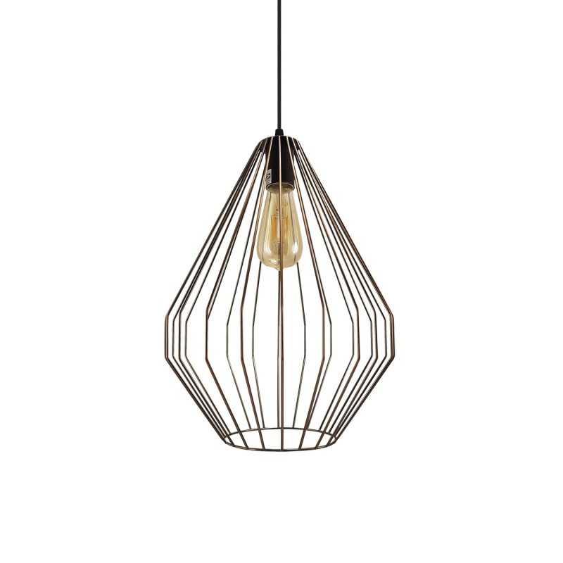 SECOT simple pendant light metal E27 LED in brushed copper color