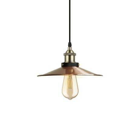 LUNEL simple pendant light in metal with E27 LED in shiny copper color