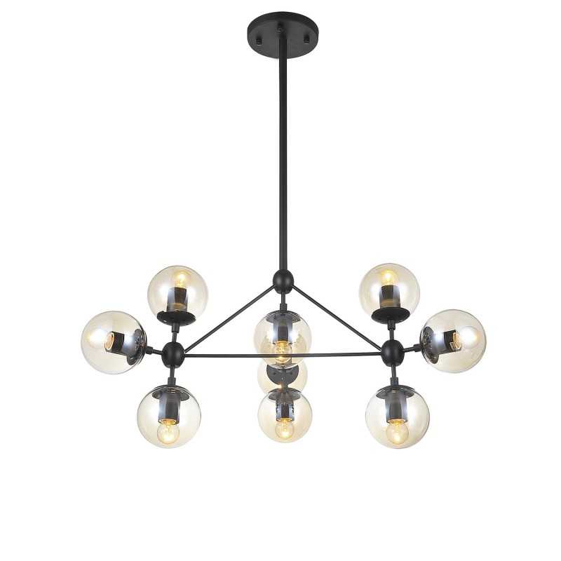 Multiple pendant light PENDU iron E27 LED in black color