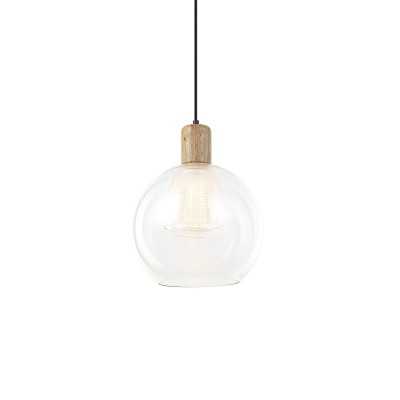DISSE simple pendant light made of wood with E27 LED in transparent color