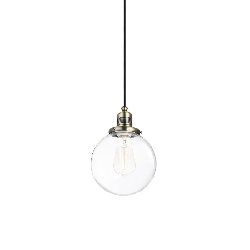 Simple pendant COËRE metal E27 LED in brushed bronze color