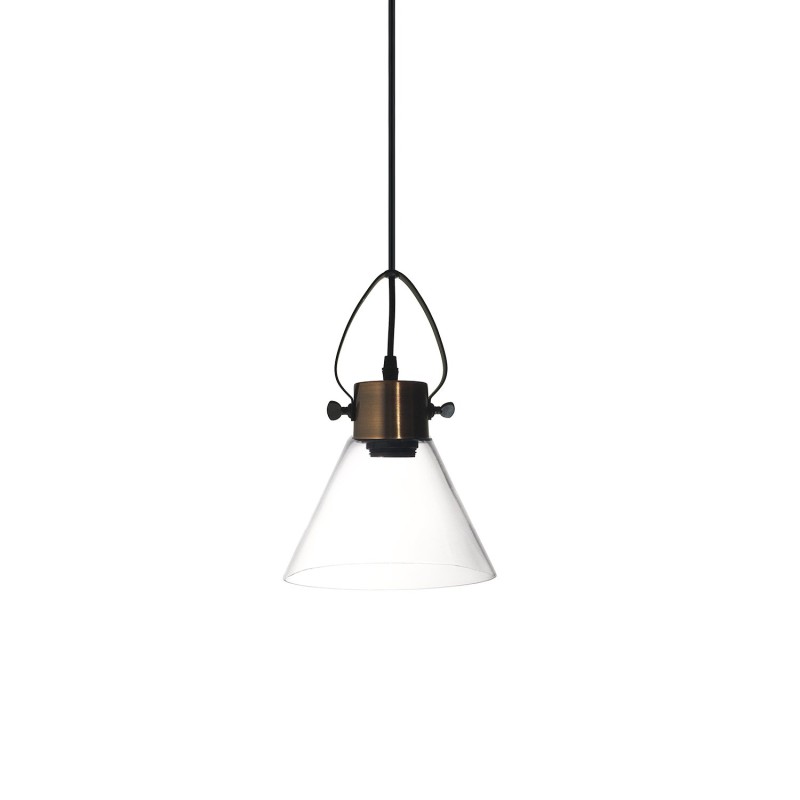 RAMUS metal E27 LED pendant light in brushed copper color