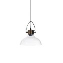 Simple pendant light BRYON in metal with E27 LED in brushed copper color.