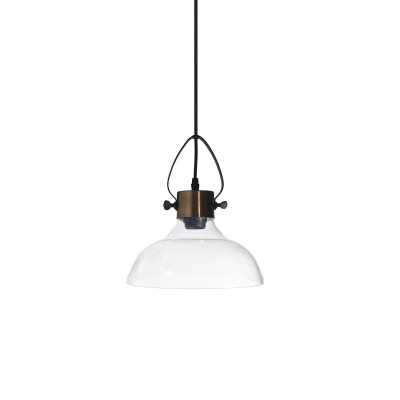 Simple pendant light BRYON in metal with E27 LED in brushed copper color.