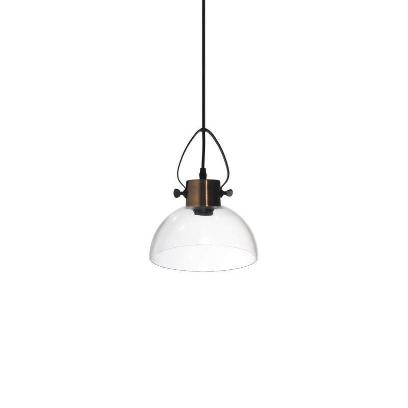 TRIZY metal E27 LED pendant light in brushed copper color