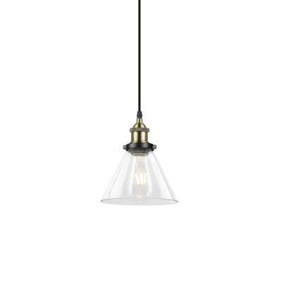 Simple pendant light GOLGAN metal E27 LED in brushed bronze color