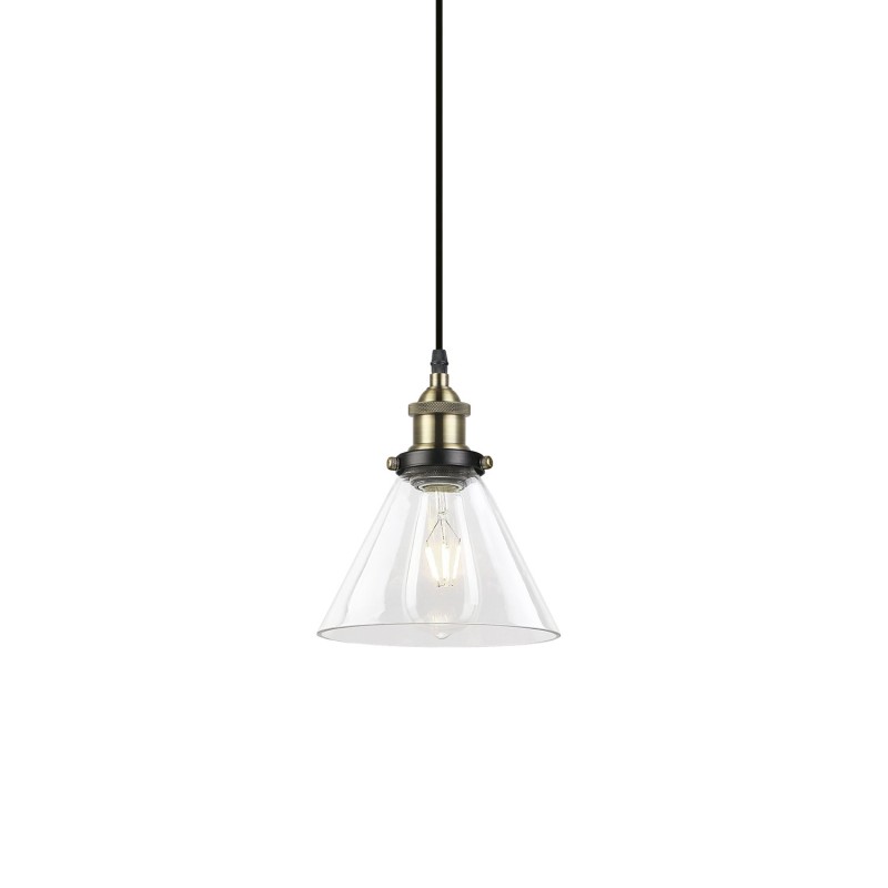 Simple pendant light GOLGAN metal E27 LED in brushed bronze color