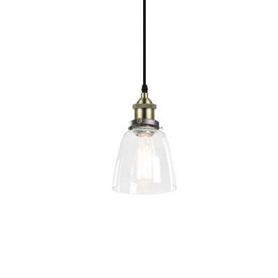 Simple pendant light ODRET metal E27 LED in brushed bronze color