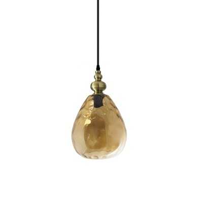 Simple pendant light with POLIG crystal and E27 LED in different colors.