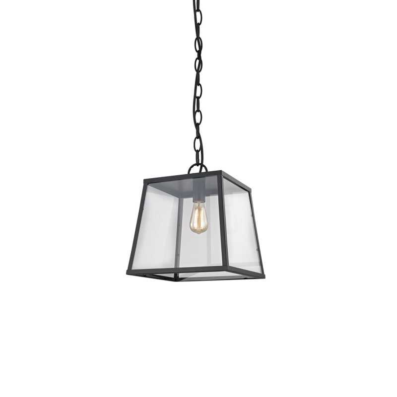 Simple pendant lamp PERRAZ made of iron with E27 LED in black color