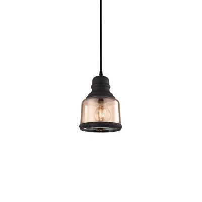 Simple pendant light GORCE with amber-colored E27 LED crystal