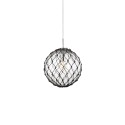 Simple pendant light PERREY iron E27 LED in shiny chrome color