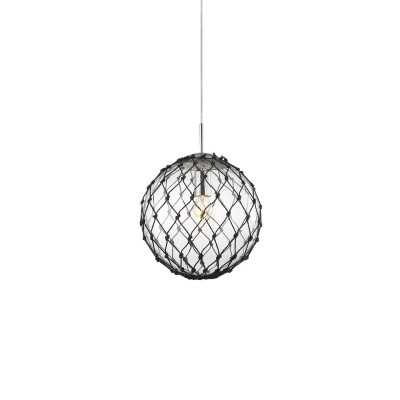 Simple pendant light PERREY iron E27 LED in shiny chrome color