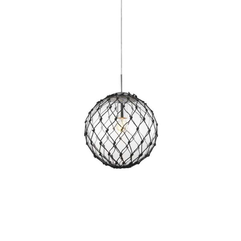 Simple pendant light PERREY iron E27 LED in shiny chrome color