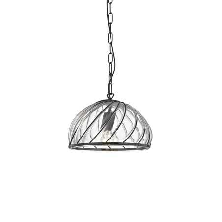 MURGEY simple pendant light in black iron with E27 LED bulb