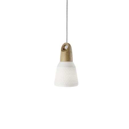 Simple pendant light PERRY in wood with E27 LED in white color