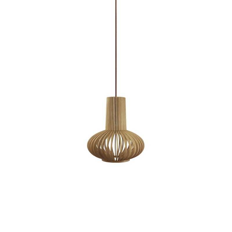 Simple pendant light MCLE wood E27 LED wood color