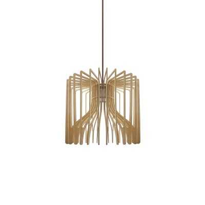 Simple pendant light VINCQ wood E27 LED wood color