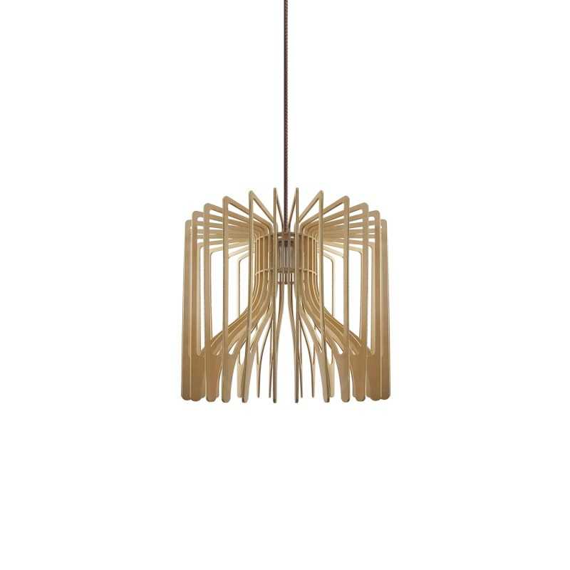 Simple pendant light VINCQ wood E27 LED wood color