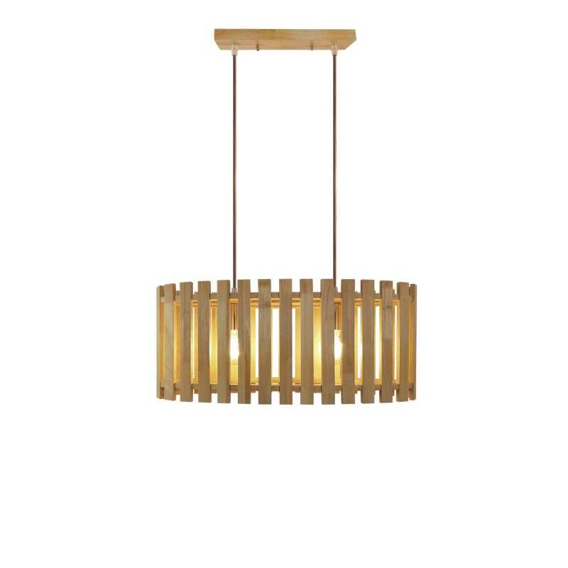 Simple pendant light NOYAN wood E27 LED wood color
