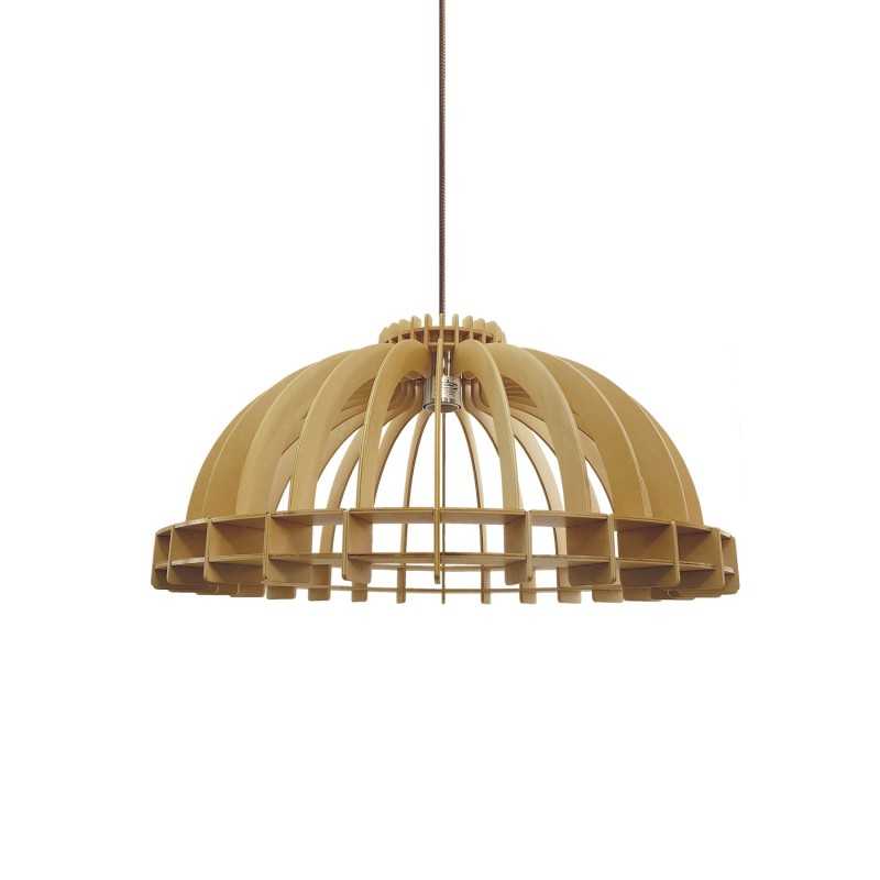 Simple pendant light VINCE wood E27 LED wood color