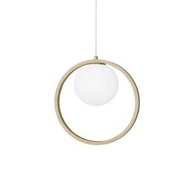 Simple pendant light BINON in wood with E27 LED in wood color