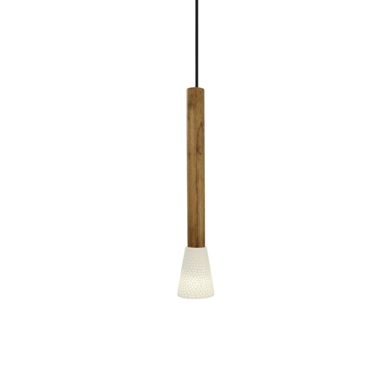 Simple pendant light TREAU wood E14 LED wood color