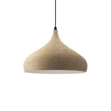 BRAND simple pendant hemp E27 LED light in wood color