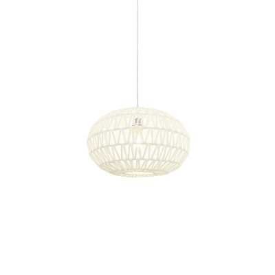 Simple pendant BIARS textile E27 LED in white color