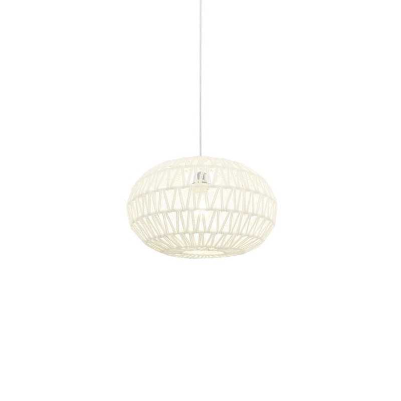 Simple pendant BIARS textile E27 LED in white color