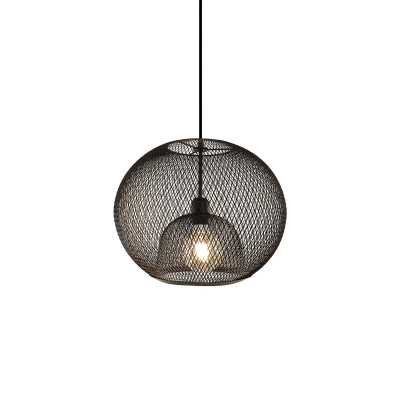 Simple pendant light PERRAN iron E27 LED black color