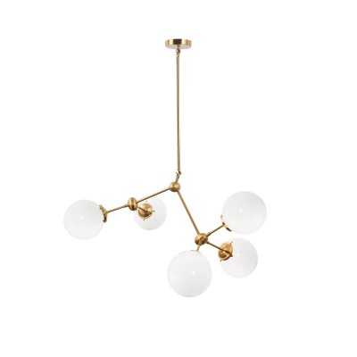 Multiple pendant light fixture OULS metal E27 LED in brushed brass color