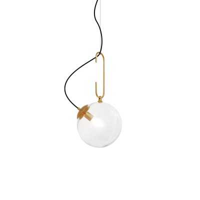 Simple pendant light LAYER metal E27 LED in gold color