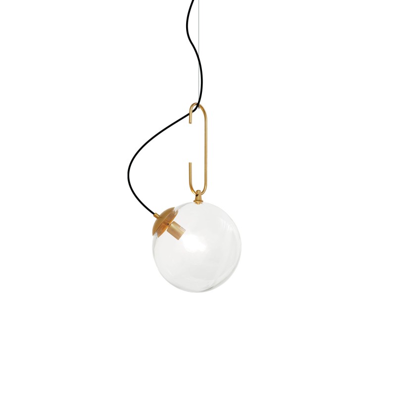 Simple pendant light LAYER metal E27 LED in gold color