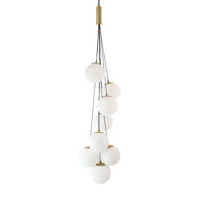 DORCHES multiple pendant light metal E27 LED in wood color