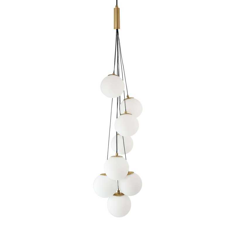 DORCHES multiple pendant light metal E27 LED in wood color