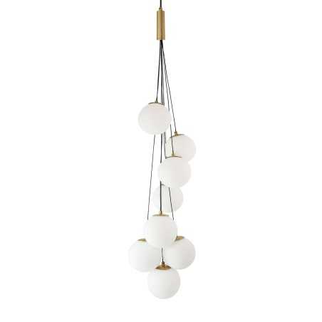 DORCHES multiple pendant light metal E27 LED in wood color