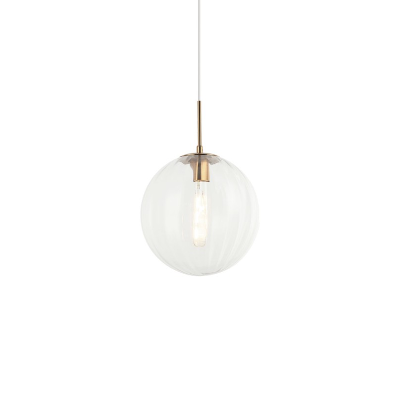Simple pendant light SIVRY metal E27 LED in gold color