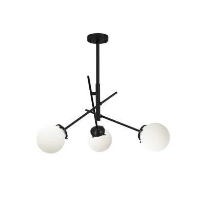 Multiple pendant light TRAIN metal E27 LED in black color