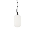 Simple pendant lamp MUGUET metal E27 LED in black color