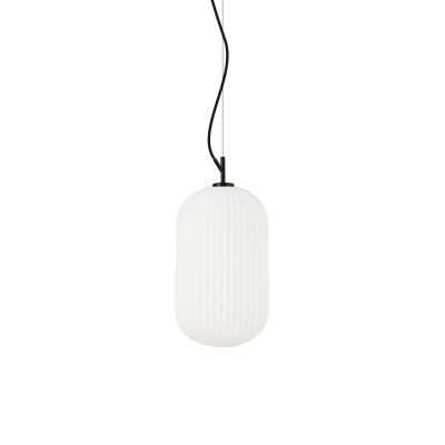 Simple pendant lamp MUGUET metal E27 LED in black color