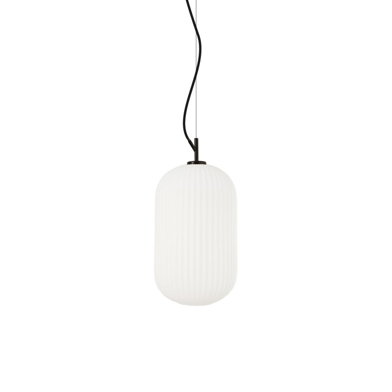 Simple pendant lamp MUGUET metal E27 LED in black color