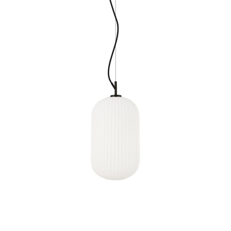 Simple pendant lamp MUGUET metal E27 LED in black color