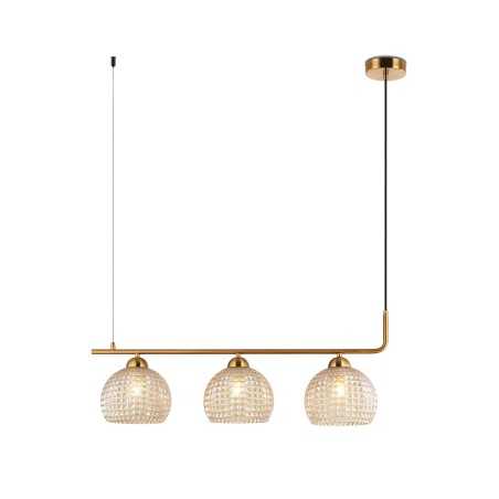 NAFOUR multiple pendant light in brushed brass color with E27 LED metal bulb